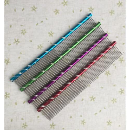 25CM*3.4 Stainless steel colorized hairdressing pet comb