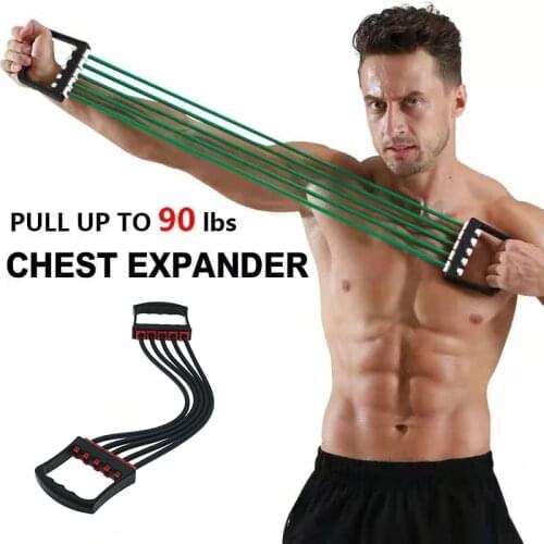 Sports chest expansion rubber rope elastic rope back muscle strength training adjustable tension rope