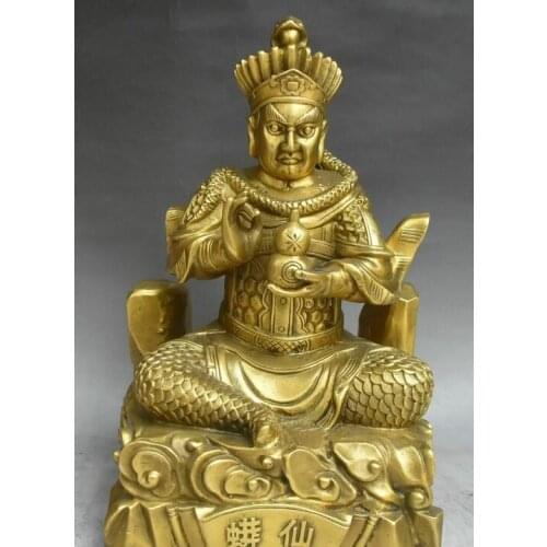 12"China Myth Pure Bronze Snake Naga Kanya Goddess immortal Buddha Statue