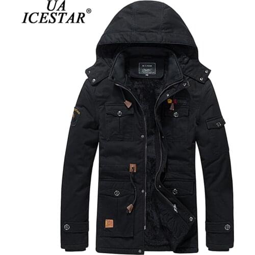 UAICESTAR Winter Jacket Men Thicken Fleece Washed Cotton Military Parkas Coat Brand High Quality Casual Fashion Men Jacket L-5XL