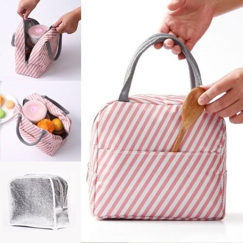 Waterproof Portable Lunch Bag Thermal Insulated Snack Carry Tote Bag Travel Picnic Food Storage Pouch Home Storage Food Bag