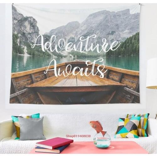 Live the Adventure Adventure Awaits tapestry Hippie Tapestry Wall Hanging for Living Room Bedroom Dorm Room Home Decor Tapiz