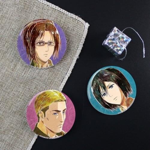 Attack on Titan Anime Badge Erwin Smith Eren Levi Armin Arlelt Zoe Hange Hans Jean Kirstein Metal Badge Brooch Pins