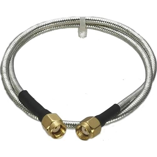 1pce RP-SMA Male jack to RP-SMA Male jack RG402 0.141" Silver Cable Semi-rigid Flexible Pigtail 4inch~20M RF Connector