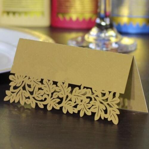 100pcs/lot Cut-out skeleton Lace Flowers Wedding Birthday Party Table Name Wine Food Guest Seats Place Cards Favor Decoration