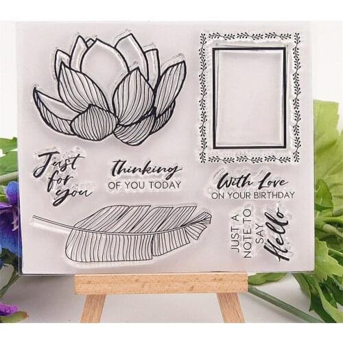 12.5x10.5cm Lotus leaf Transparent Clear Stamps Silicone Seals Roller Stamp DIY scrapbooking photo album/Card Making wedding