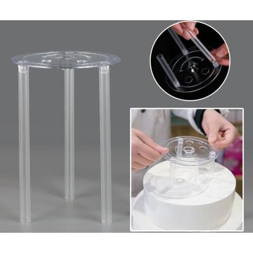 4 Tier Cake Separator Plates 12Pcs Cake Sticks Support Cake Dowel Rods Clear Tie