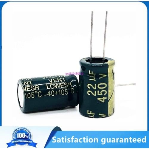 3pcs/lot 450v 22UF 450v22UF Low ESR/Impedance high frequency aluminum electrolytic capacitor size 13*20 20