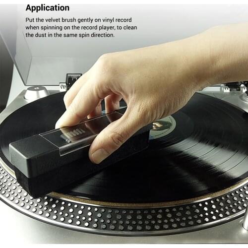 3-in-1 Vinyl Record Player Cleaning Kit with Velvet Brush Carbon Fiber Stylus Brush Universal Cleaning Brush for DVD VCD Disk