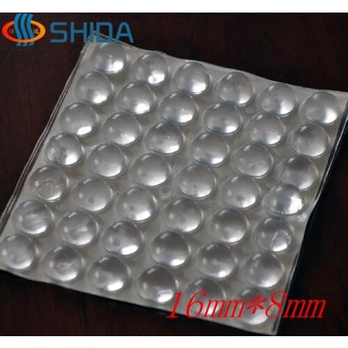 36pcs 16mm*8mm High Clear Self Adhesive Anti Slip Silicone Furniture Bumper Pads,Round Rubber Shock Absorber Feet Pads