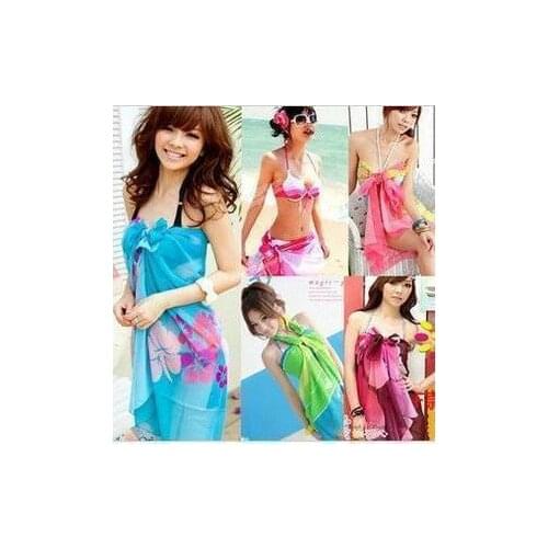 50pcs womens Chiffon Swim Wear/Beach scarves/Swimwear/Bikinis/Colorful random/Mix order free shipping