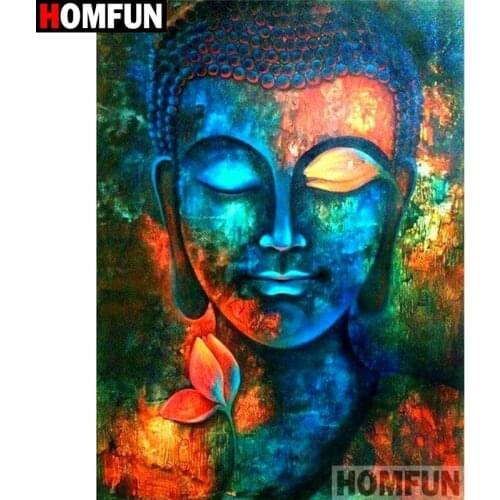HOMFUN Full Square/Round Drill 5D DIY Diamond Painting "Religious Buddha" 3D Diamond Embroidery Cross Stitch Home Decor A19781