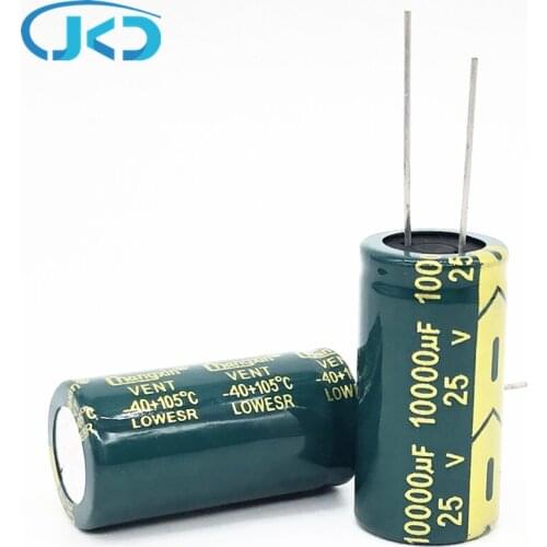 1Pcs 25V 10000UF 18*35 Low ESR high frequency aluminum electrolytic capacitor 10000uf 25v 20