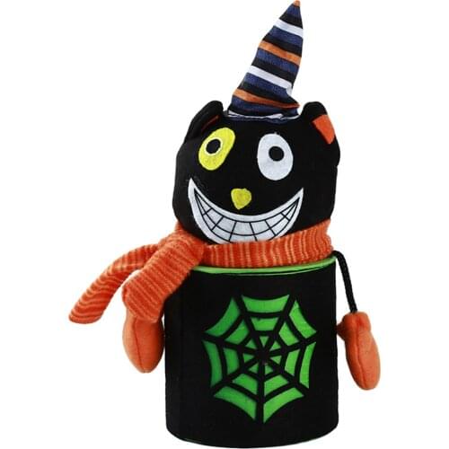 Halloween Candy Jar Brushed Cloth Cartoon Home Party Decoration Snack Storage