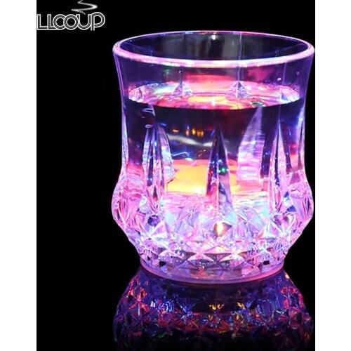 Flash Light Up Cups Automatic Water Activated LED Glowing Wine Glasses Liquid Activated Multicolor Drinking Glasses Gifts Cup