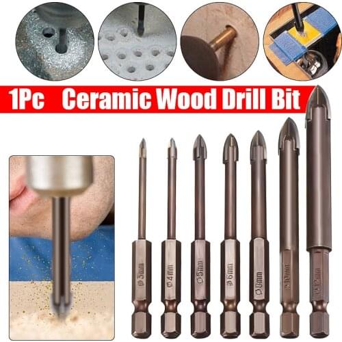 3-12mm Tungsten Carbide Glass Drill Bit Set Alloy Carbide Point with 4 Cutting Edges Tile & Glass Cross Spear Head Drill Bits