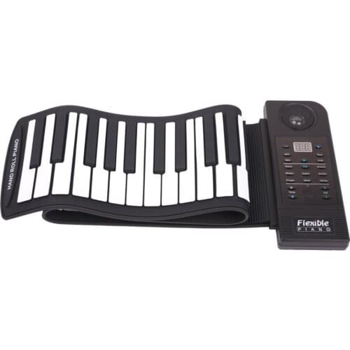 KONIX PU61S Flexible Digital LED Display 61Keys 128 Tones 128 Rhythms Children Toys Electronic Roll Up Piano Built-in Speaker