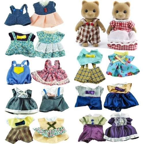 Miniature 1/12 Forest Animal Family House Childrens Simulation Toy Rabbit Clothes 9 Styles Girl Pretend Play Dolls Accessories