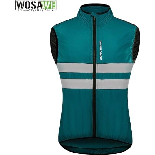 WOSAWE Mens Ultralight Cycling Vest Windproof Waterproof Running Vest MTB Bike Bicycle Reflective Clothing Sleeveless Jacket