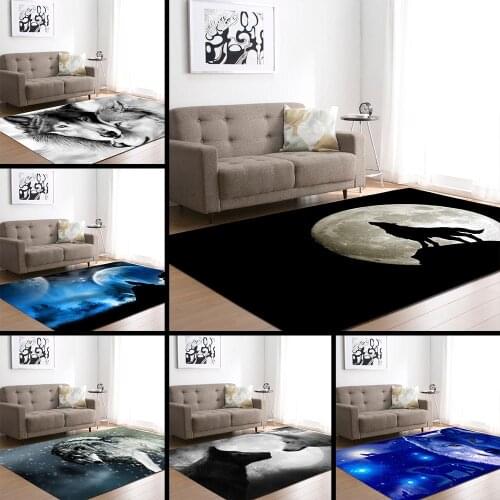 European and American 3D Wild Wolfs Decoration Big Carpets Living Room Area Rug Soft Flannel Boys Room Gift Carpet Mats Rugs