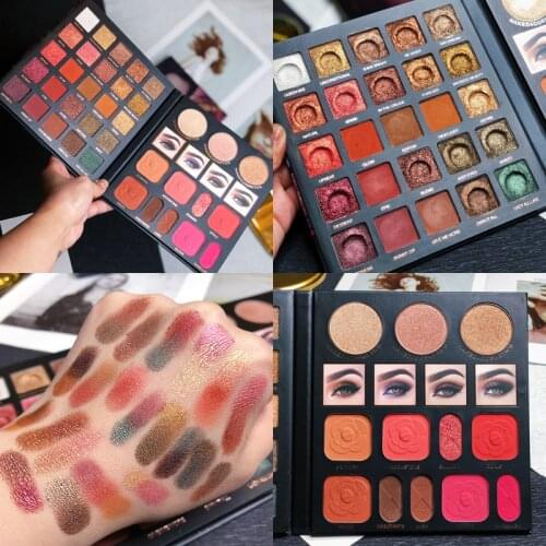 37 Color Eyeshadow Palette Glitter Shimmer Matte Pigmented Eyeshadow Pallete Cosmetic Metallic Diamond Shiny Makeup Palette Set