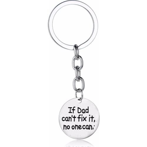 Fathers Day Gifts If Dad Can't Fix It No One Can Keyring Keychain For Family Love Dad Daddy Papa Fathers Key Chain Ring Holder