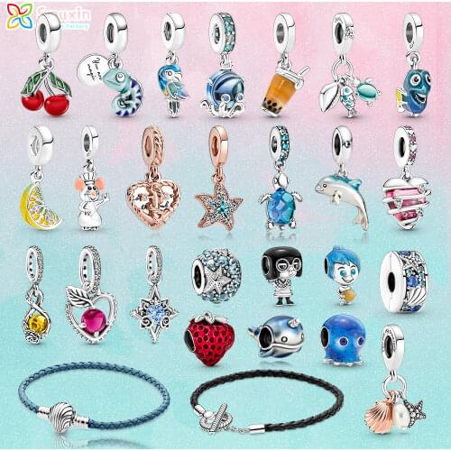 Smuxin 925 Sterling Silver Sea Turtle Starfish Murano Glass Ocean Charms fit Original Pandora Bracelets Women Jewelry Girl Gift