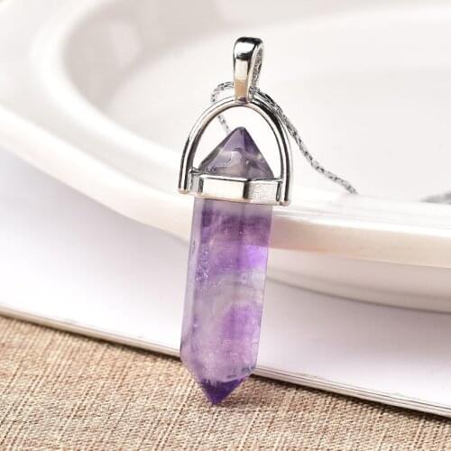 1PC Natural Fluorite Crystal Point Pendant Healing Stone Mineral Jewelry Couple DIY Lovers Gifts For Men Women Jewelry Necklace
