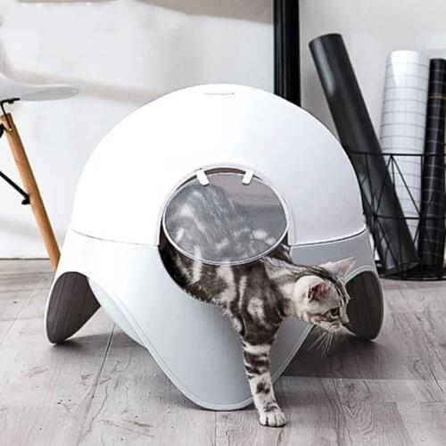 Space Capsule Cat Litter Basin Fully Enclosed Extra Large Cat Toilet Deodorizing Anti-splash Cat Feces Cleaning Pet Kitten Produ