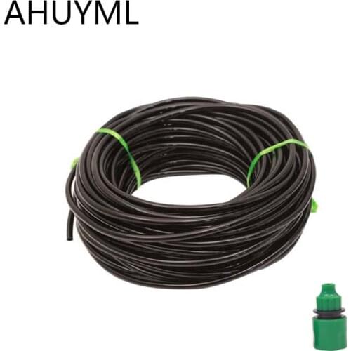 25M 4/7MM Hose Garden Irrigation System Accessories Wear Black 1/4 Hose Watering Pipe Automatic Drip Watering Kit Villa Watering