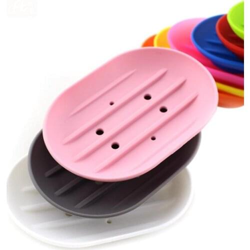 Silicone Soap Dishes Flexible Anti-skidding Soap Holder Plate Tray Leaking Mouldproof Boutique Soap Rack SN1208