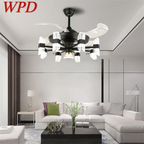 WPD Modern Ceiling Fan Lights Invisible Fan Blade With Remote Control LED For Home Dining Room Bedroom Restaurant
