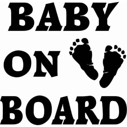 YJZT 15.4X15CM Footprint Funny Cartoon Warning Decal BABY ON BOARD Rear Windshield Decoration Car Sticker