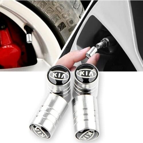 4pcs New Fashion round car wheel tire parts Valve stem plugs cover For KIA K2 K3 K5 Sorento Sportage R Rio Soul cap car styling
