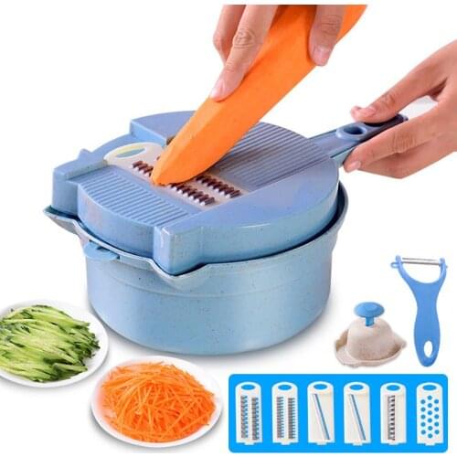 13pcs Vegetable Slicer Potato Peeler Carrot Onion Grater with Strainer Vegetable Cutter 15 in 1 Kitchen Accessories
