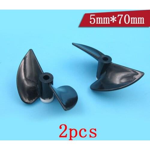 2Pcs Two-blades 5*70mm Left/Right Propeller D70*P1.4 Semi-immersed Boat Props Spare Parts for RC Ship Model