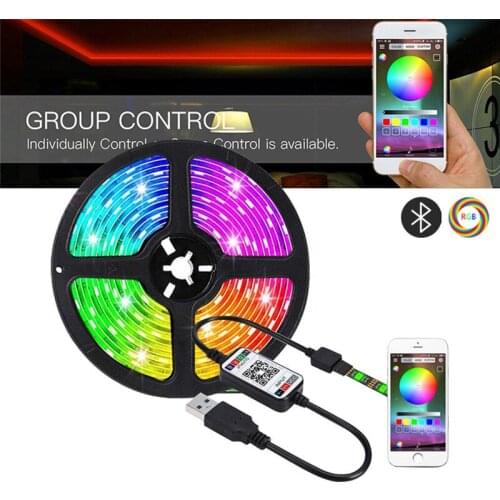 30/60led/m 5050RGB Colorful USB Bluetooth Control DC 5V Waterproof Lamp with Set LED Strip for Living Room Decoration LED Light