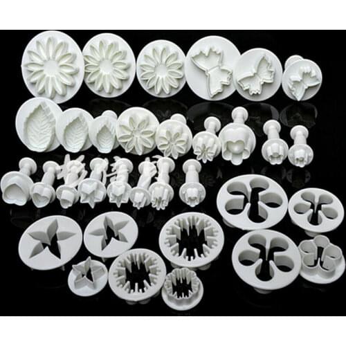 33pcs/set Sugarcraft Cake Decorating Tool Set Fondant Plunger Cutters Cake Tools Cookie Biscuit Cake Mold Baking Accessories