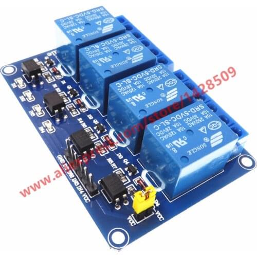 1pc 4 Way Relay Module With Optocoupler And Indicator Light Relay Control Panel 5VDC Output Interface Board For PLC Control