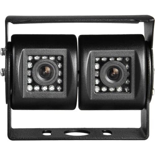 600TVL IR Night Vision Dual-Cam Camera Waterproof Outdoor Car Truck Bus Surveillance Camera CCD Security Aviation Cam