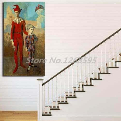 Acrobat And Young Harlequin By Picasso 1905 Wall Art Canvas Posters Prints Painting Wall Pictures For Bedroom Home Decor Artwork