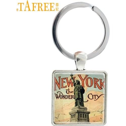 TAFREE Statue Of Liberty keychain New York The Wonder City keyring United States National style men key chain ring jewelry AA28
