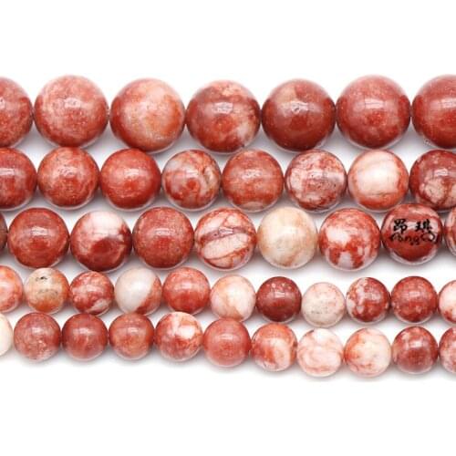 Natural Stone Red Magic Crystal Round Stone Beads 6 8 10 12mm Pick Size Spacer Beads For Jewelry Making DIY Charm Bracelets 15