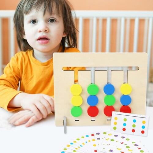 Double-sided Color and Fruit Pairing Game Wooden Puzzles Baby Montessori Logical Reasoning Training Boards Kid Educational Toys