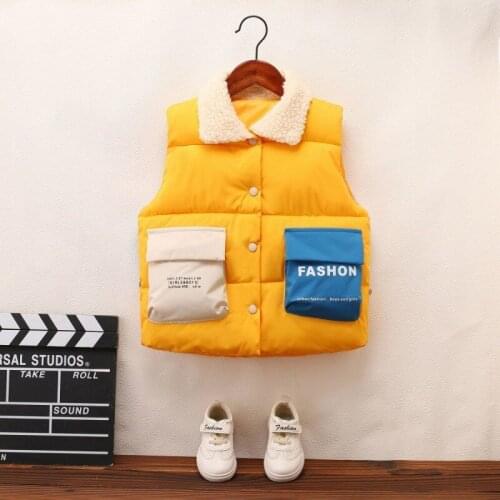 Childrens Autumn And Winter Thickened Vest Single-Breasted Down Cotton Warm And Fashionable 2-6 Years Old