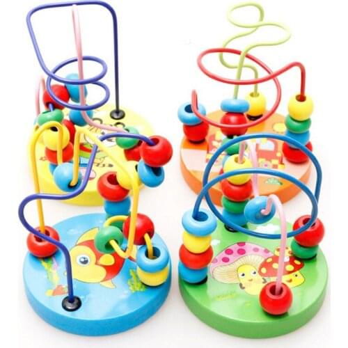 Baby Toddler Educational Lovely Animals Round beads Kids Toys For Newborns Children Cribs Stroller Mobile Montessori J0415