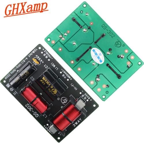 GHXAMP 3 Way Speaker Crossover Boad 350W Tweeter Mid BASS Auido Fequency Divider 1KHZ-5KHZ 12db/oct 2PCS