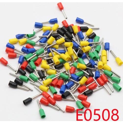 E0508 Tube insulating Insulated terminals 0.5MM2 Cable Wire Connector Insulating Crimp Terminal 100PCS/Pack Connector E