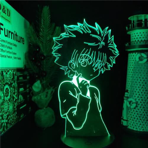 Hunter X Hunter 3D Visual Lights Anime Figure Lamp Acrylic 3D Night Light LED Color Changing Light Bedroom Decor Lamps Kids Gift