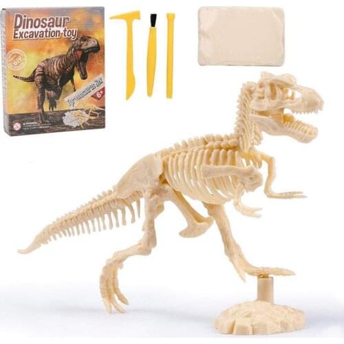 Archaeology Excavation Dinosaur Toys Dig Fossils Game Assembles T-Rex Stegosaurus Triceratops Mammoth Skeleton Model